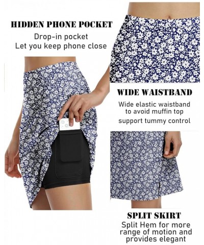 Women's 20" Knee Length Skorts Skirts Athletic Tennis Skorts Long Golf Skirt with Pockets Modest Skirts Navy White Floral $15...