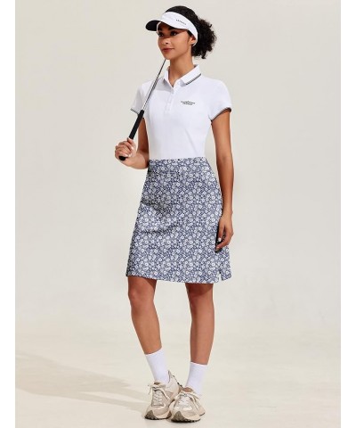 Women's 20" Knee Length Skorts Skirts Athletic Tennis Skorts Long Golf Skirt with Pockets Modest Skirts Navy White Floral $15...