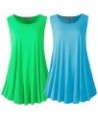 SepiMeli Tank Tops for Women Plus Size Sleevelss Tunic Casual Summer Clothes Swing Shirts for Leggings Light Blue/Green $18.1...