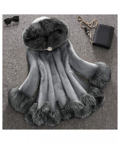 Warm Winter Fashion Coats,2023 Womens Hooded Jackets Thick Padded Loose Fleece Outerwear Oversized Faux Fur Coats 14-gray $17...