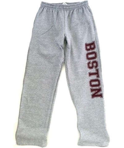 Sport Gray Boston Sweatpants with Side Pockets, Open Leg Sport Gray With Maroon Imprint $26.87 Activewear