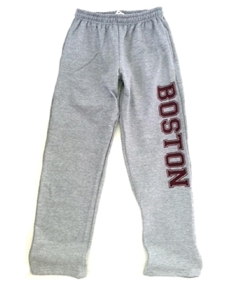 Sport Gray Boston Sweatpants with Side Pockets, Open Leg Sport Gray With Maroon Imprint $26.87 Activewear