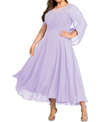 Plus Size Lace Mother of The Bride Dresses Cape Mother of The Bride Dress Lavender $38.71 Dresses