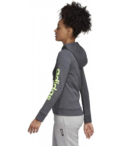 Women's Essentials Linear Hoodie Dark Grey Heather/Signal Green $16.00 Activewear