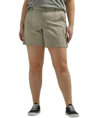 Women's Plus Size Flex-to-go Mid-Rise Seamed Cargo Short Mushroom $11.19 Shorts