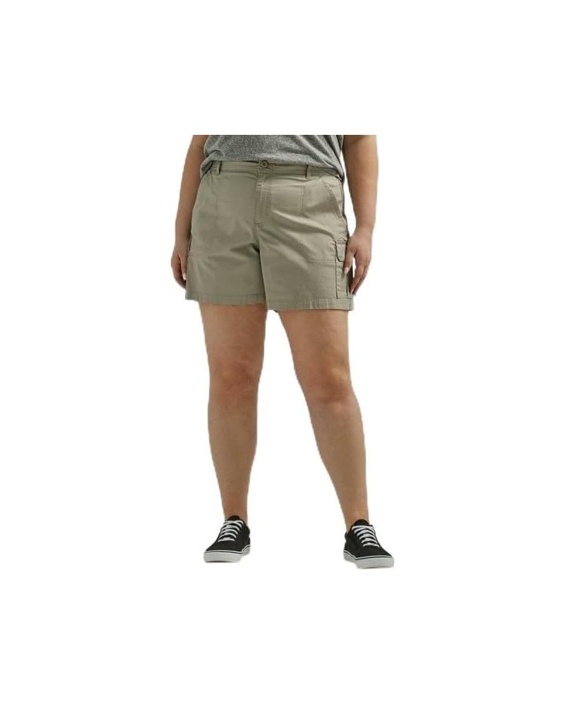 Women's Plus Size Flex-to-go Mid-Rise Seamed Cargo Short Mushroom $11.19 Shorts