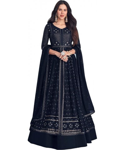 Indian tradition premium heavy Georgette party/wedding night ready to wear salwar kameez suit for women 2533-O Blue $38.72 Dr...