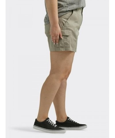 Women's Plus Size Flex-to-go Mid-Rise Seamed Cargo Short Mushroom $11.19 Shorts