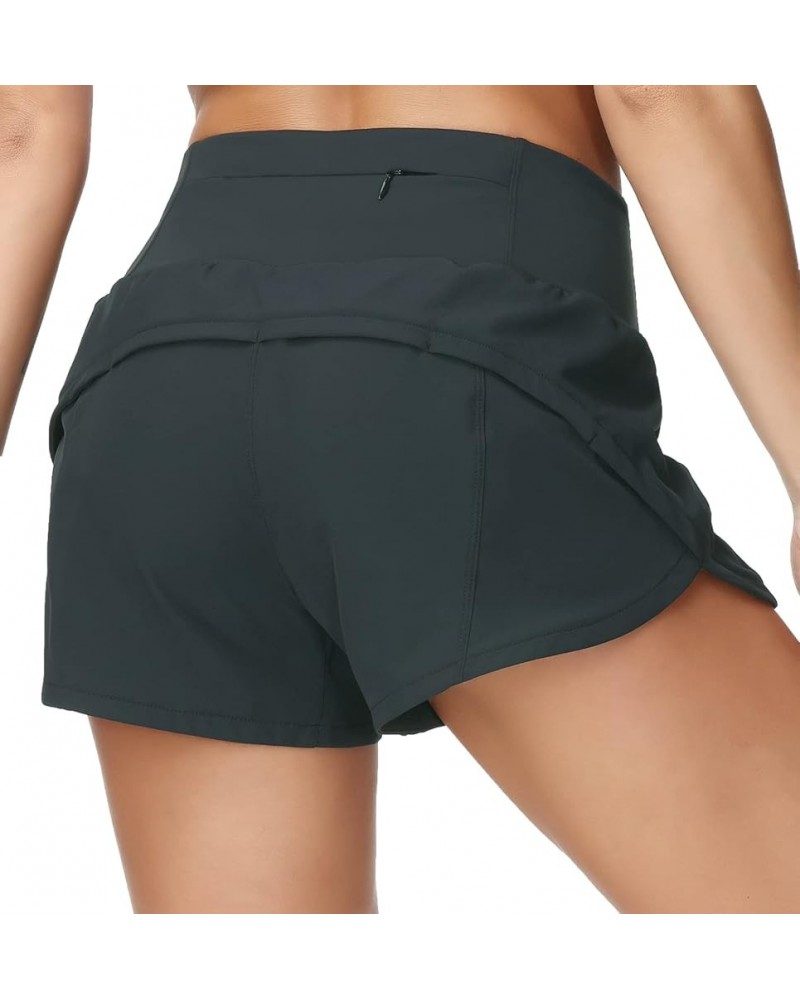 Running Shorts for Women High Waisted Workout Shorts with Zipper Pockets Athletic Sweat Yoga Shorts Charcoal Gray $13.99 Acti...