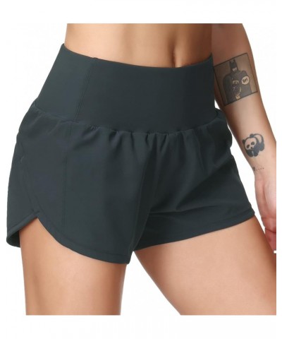 Running Shorts for Women High Waisted Workout Shorts with Zipper Pockets Athletic Sweat Yoga Shorts Charcoal Gray $13.99 Acti...