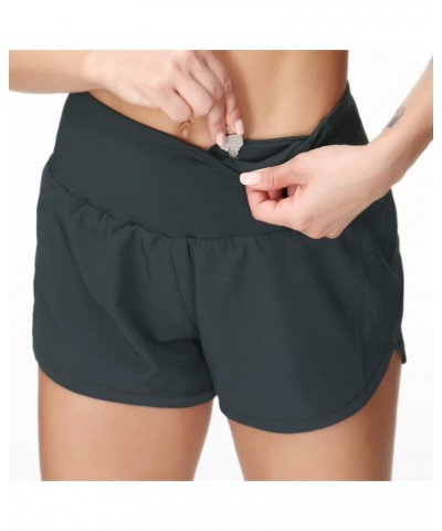 Running Shorts for Women High Waisted Workout Shorts with Zipper Pockets Athletic Sweat Yoga Shorts Charcoal Gray $13.99 Acti...