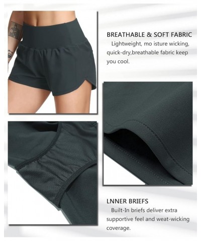 Running Shorts for Women High Waisted Workout Shorts with Zipper Pockets Athletic Sweat Yoga Shorts Charcoal Gray $13.99 Acti...