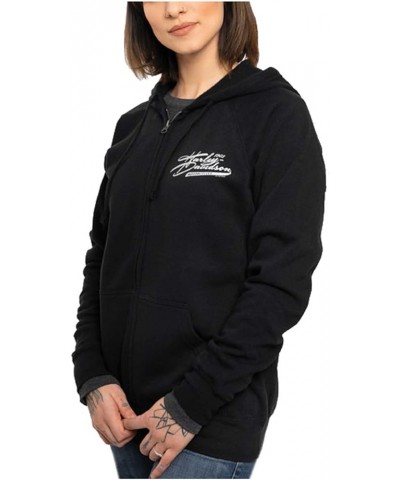 Harley-Davidson Women's Titanium Metallic Zip-Up Hooded Sweatshirt - Black Black $29.12 Hoodies & Sweatshirts