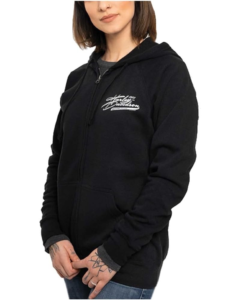 Harley-Davidson Women's Titanium Metallic Zip-Up Hooded Sweatshirt - Black Black $29.12 Hoodies & Sweatshirts