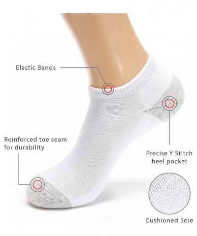 Women's and Men's 4-10 Pack Cotton Cushioned Low Cut Ankle Socks White(10) $14.74 Socks