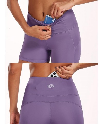 Women's 5" /2" High Waist Stretch Athletic Workout Shorts with Pocket 3 Pack:11 Black & Grey & White $15.68 Activewear