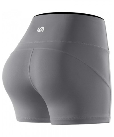 Women's 5" /2" High Waist Stretch Athletic Workout Shorts with Pocket 3 Pack:11 Black & Grey & White $15.68 Activewear