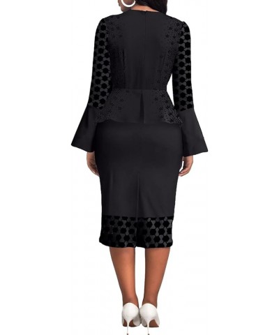 Women's Elegant Pencil Dress for Women Casual Midi Dresses Outfits Business Sexy Bodycon Dress All Black 11959 $21.83 Dresses