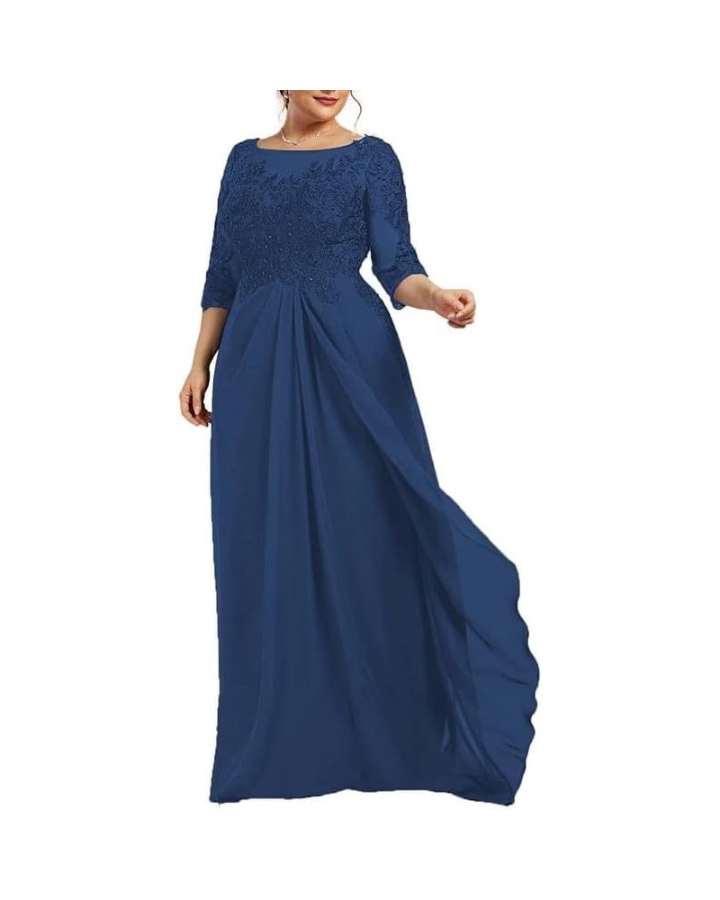 Mother of The Bride Dresses Plus Size Lace Wedding Guest Dresses for Women Ruffles 3/4 Sleeves Mother of The Groom Dresses Na...