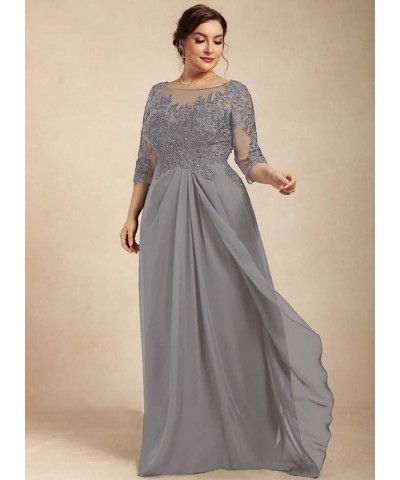 Mother of The Bride Dresses Plus Size Lace Wedding Guest Dresses for Women Ruffles 3/4 Sleeves Mother of The Groom Dresses Na...