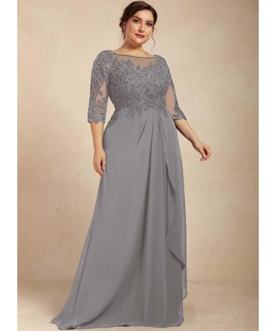 Mother of The Bride Dresses Plus Size Lace Wedding Guest Dresses for Women Ruffles 3/4 Sleeves Mother of The Groom Dresses Na...