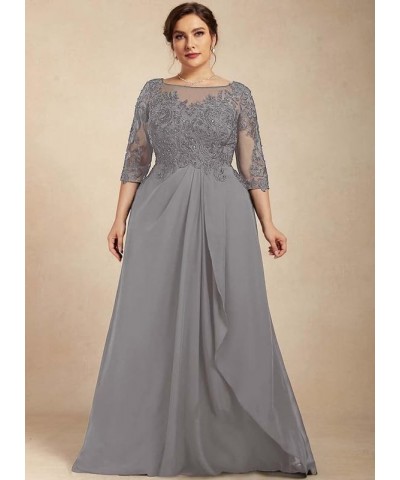 Mother of The Bride Dresses Plus Size Lace Wedding Guest Dresses for Women Ruffles 3/4 Sleeves Mother of The Groom Dresses Na...