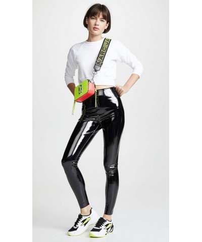 Women's Faux Patent Leather Perfect Control Leggings Black $35.00 Leggings