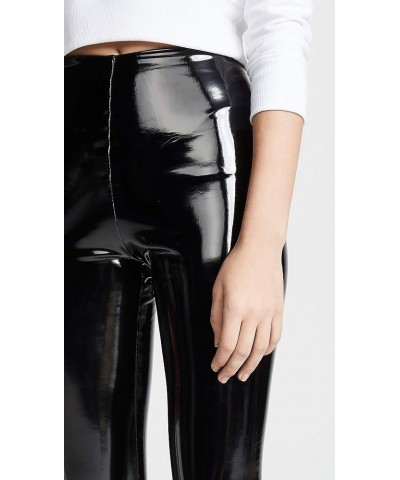 Women's Faux Patent Leather Perfect Control Leggings Black $35.00 Leggings