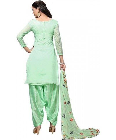 Indian Traditional Bandhani or Phulkari Mirror Work Salwar Suit for Women Light Green7 $30.59 Suits