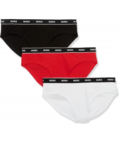 Women's 3-Pack Repeat Logo Cotton Stretch Briefs Black Fog/Red/Cloud $14.56 Lingerie