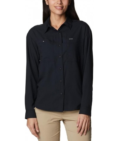 Women's Plus Size Silver Ridge Utility Long Sleeve Shirt Black $29.64 Blouses