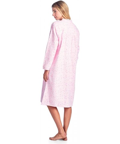 Women's Flannel Floral Long Sleeve Nightgown Pink $13.60 Sleep & Lounge