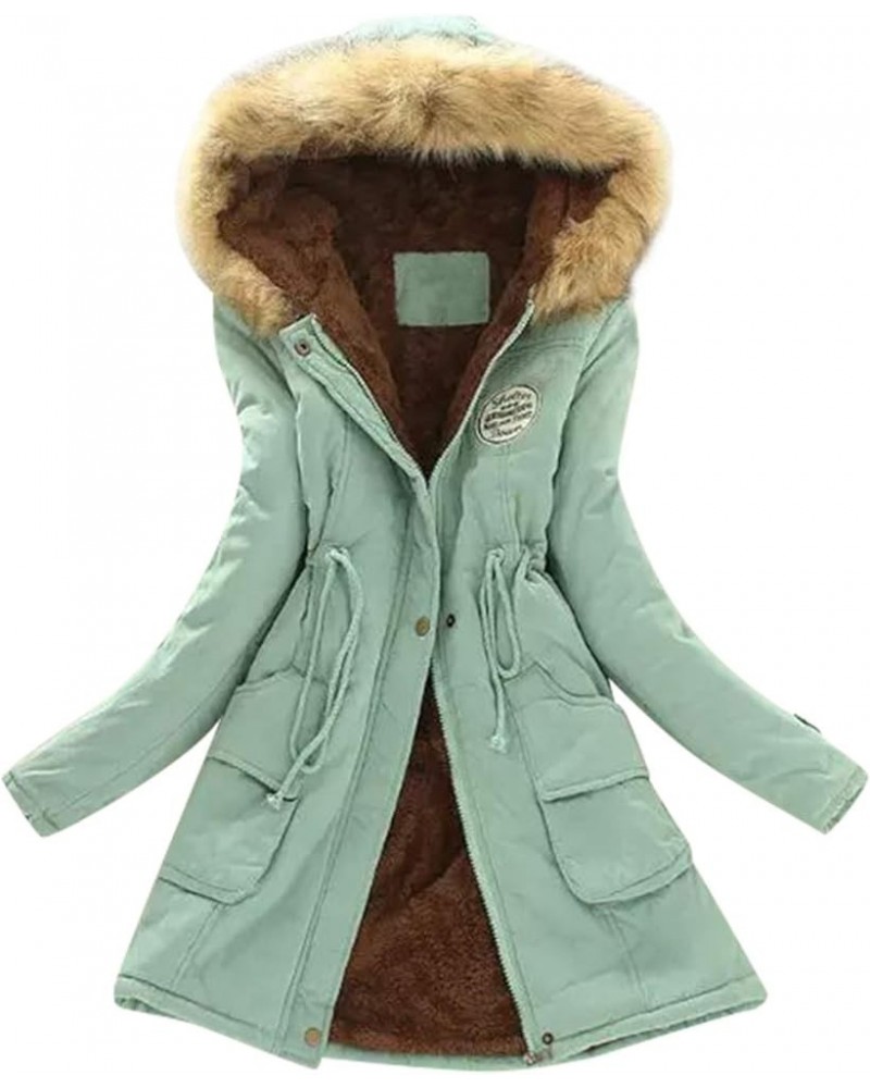 Fall Fashion Coats for Women Winter Warm Coats Casual Fuzzy Fleece Sherpa Jackets Hoodies Pullover Plus Size Jackets 14-mint ...