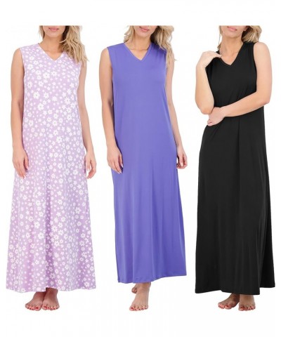 3 Pack: Women's Soft Tank Nightgown Sleeveless Nightshirt Sleep Dress (Available In Plus Size) Tank Nightshirt Set 8 $23.36 S...