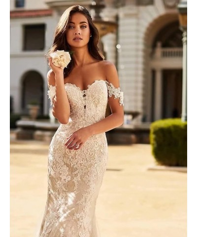 Wedding Dresses for Bride 2024 Mermaid Long Sleeves Lace Appliques Tulle Boho Bridal Gowns T-white $44.64 Dresses