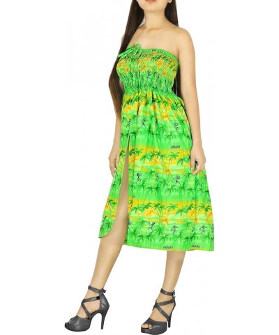 Women's Ruffle Tube Top Midi Evening Dress Strapless Dresses for Women Lime, Palm Tree $14.99 Swimsuits