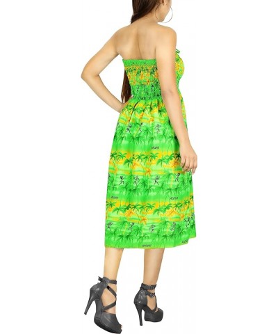 Women's Ruffle Tube Top Midi Evening Dress Strapless Dresses for Women Lime, Palm Tree $14.99 Swimsuits