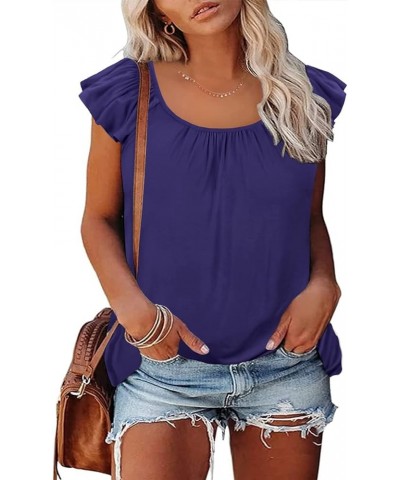 Plus Size Tops for Women Summer Pullover Short Sleeve Shirts XL-5XL 669-blue $11.75 T-Shirts