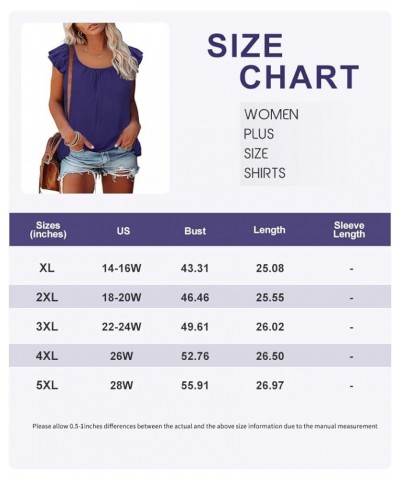 Plus Size Tops for Women Summer Pullover Short Sleeve Shirts XL-5XL 669-blue $11.75 T-Shirts