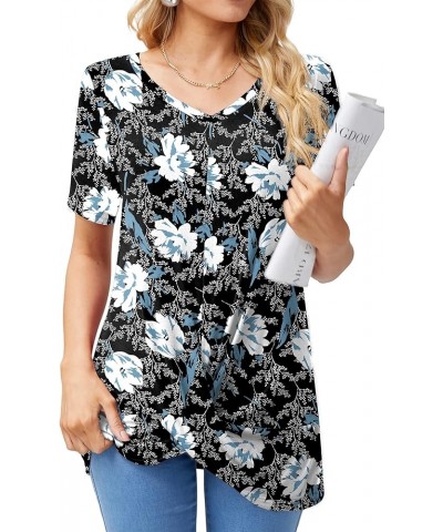 Women's Long Sleeve Tops 2024 Fall Winter Fashion Tunics Casual Front Twist T-Shirt V Neck Tunics Tops 16-white Lily $12.59 Tops