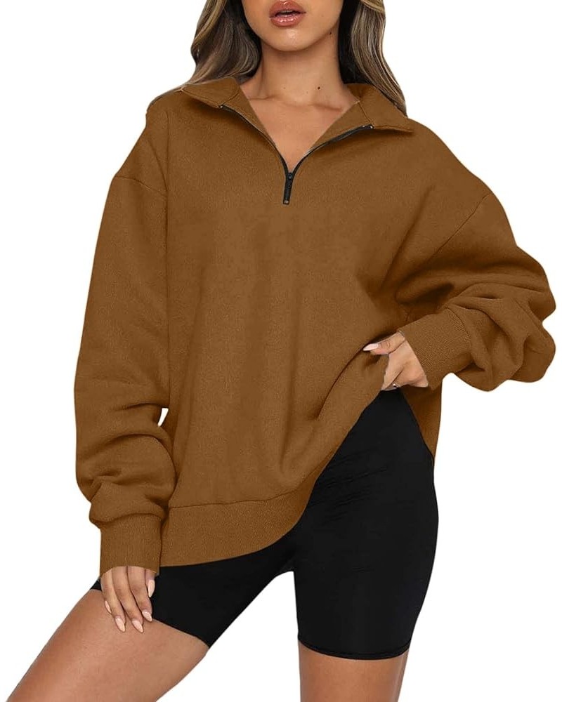 Oversized Sweatshirt For Women Long Sleeve Quarter Zip Pullover Casual Cropped Half Zip Up Hoodie Fall Clothes Trendy 2023 A0...