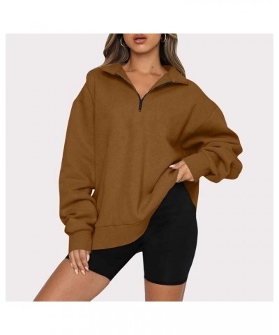 Oversized Sweatshirt For Women Long Sleeve Quarter Zip Pullover Casual Cropped Half Zip Up Hoodie Fall Clothes Trendy 2023 A0...