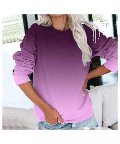 Women's Casual Crew Neck Sweatshirt Loose Soft Long Sleeve Pullover Tops Fleece for Women New-2-g $3.24 Shirts