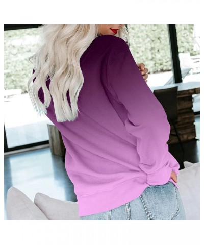 Women's Casual Crew Neck Sweatshirt Loose Soft Long Sleeve Pullover Tops Fleece for Women New-2-g $3.24 Shirts