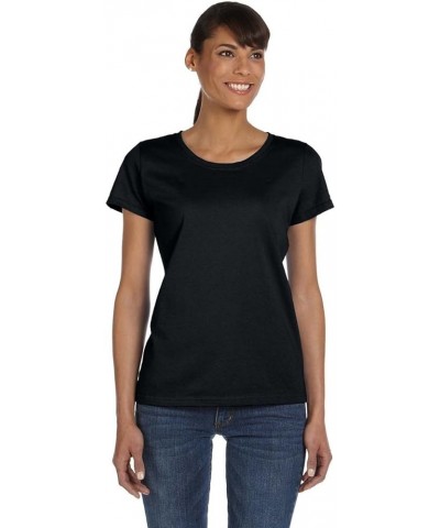 Women's Athletic Crewneck T-Shirt Black $6.22 T-Shirts