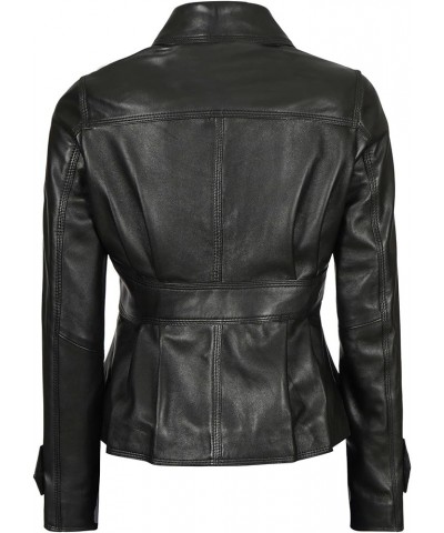 Leather Jackets For Women - Real Lambskin Motorcycle Style Casual Outfits Womens Leather Jacket Gladys - Black Short Body Pep...