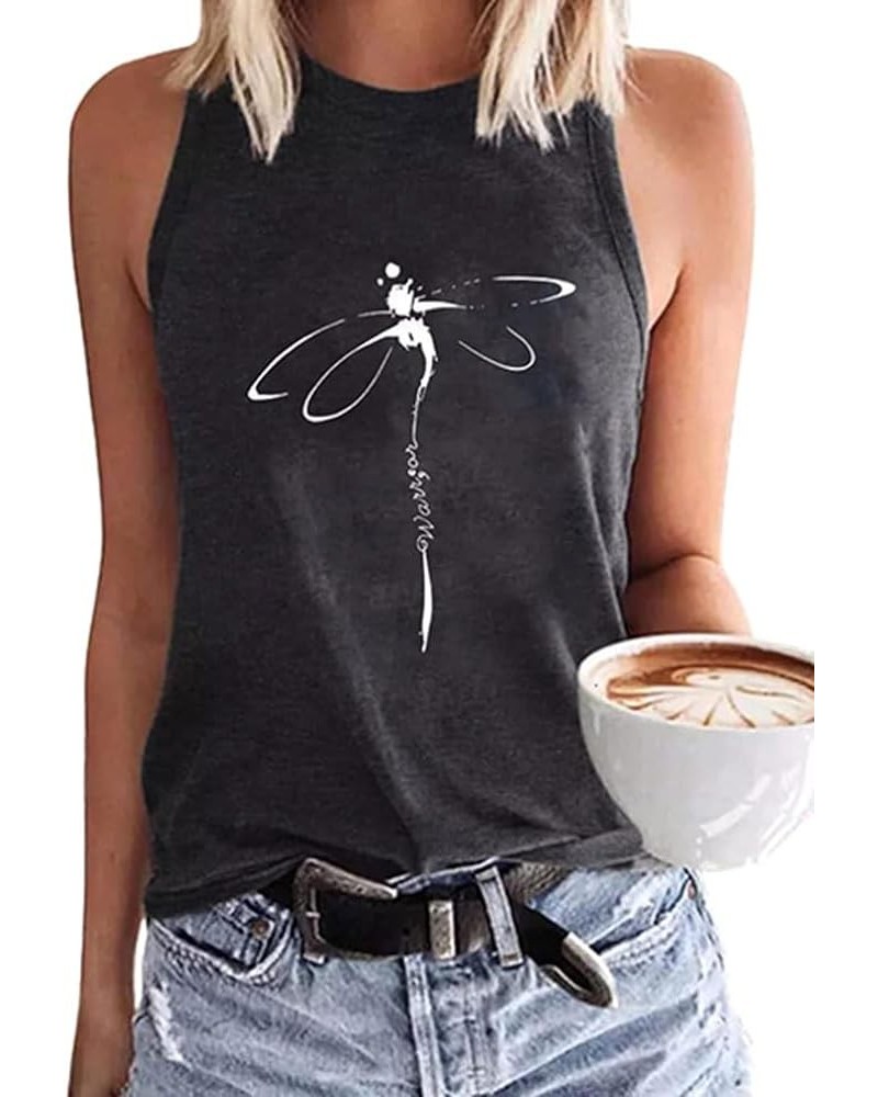 Summer Tank Tops for Women Vacation Casual Beach Tank Tops Hawaiian Sleeveless Basic Fit T Shirts Blouses Dark Grey-8 $13.33 ...