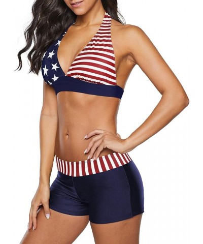 Women Two Piece Swimsuit Athletic Bathing Suits for Women Ruffled Tummy Control High Waisted Swimsuits T American Flag $17.99...