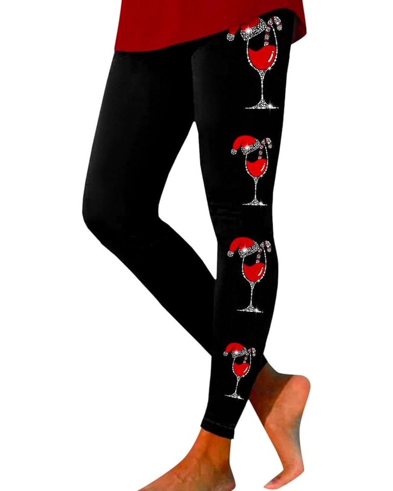 Christmas Leggings for Women Plus Size, Women's Christmas Leggings Tights Gradient Gnomes Graphic Printed Yoga Pants Z5-black...