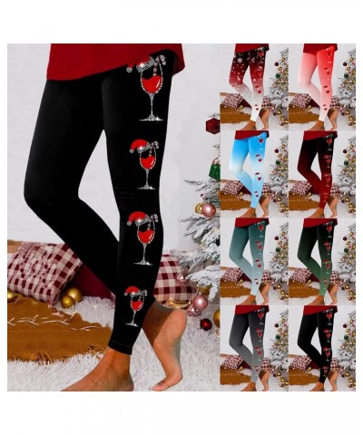 Christmas Leggings for Women Plus Size, Women's Christmas Leggings Tights Gradient Gnomes Graphic Printed Yoga Pants Z5-black...